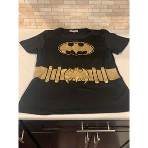 glitter batman/batgirl shirt dc comic   B34